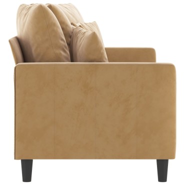 vidaXL Καναπές Διθέσιος Καφέ Βελούδινος 158x77x80cm 1 τεμ.