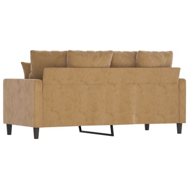 vidaXL Καναπές Διθέσιος Καφέ Βελούδινος 158x77x80cm 1 τεμ.
