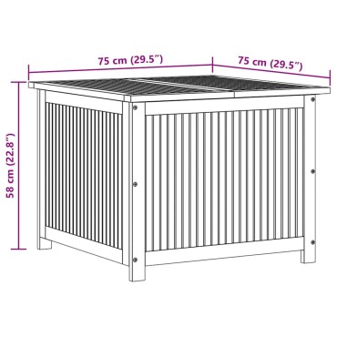 vidaXL Μπαούλο Αποθήκευσης Κήπου 75x75x58 κ. από Μασίφ Ξύλο Ακακίας 75x75x58cm 1 τεμ.