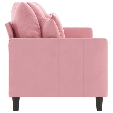 vidaXL Καναπές Τριθέσιος Ροζ Βελούδινος 198x77x80cm 1 τεμ.