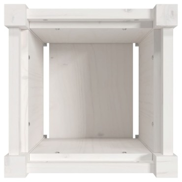 vidaXL Ζαρντινιέρα Λευκή 31 x 31 x 31 εκ. από Μασίφ Ξύλο Πεύκου