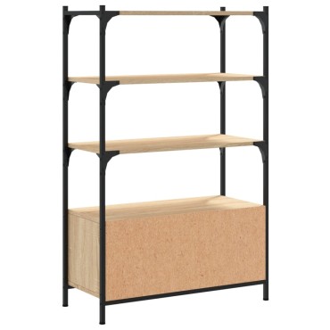 vidaXL Βιβλιοθήκη 3 Επιπέδων Sonoma Δρυς 70x30x109,5cm Επεξεργ. Ξύλο 1 τεμ.