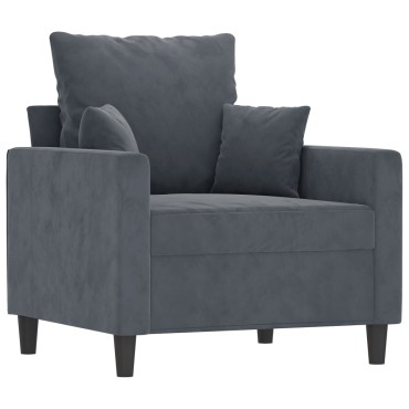 vidaXL Πολυθρόνα Σκούρο Γκρι Βελούδινη 78x77x80cm 1 τεμ. Γωνιακός