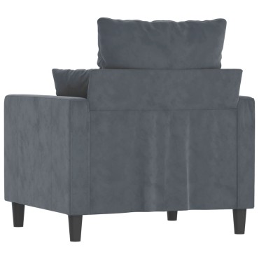 vidaXL Πολυθρόνα Σκούρο Γκρι Βελούδινη 78x77x80cm 1 τεμ. Γωνιακός
