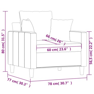 vidaXL Πολυθρόνα Σκούρο Γκρι Βελούδινη 78x77x80cm 1 τεμ. Γωνιακός