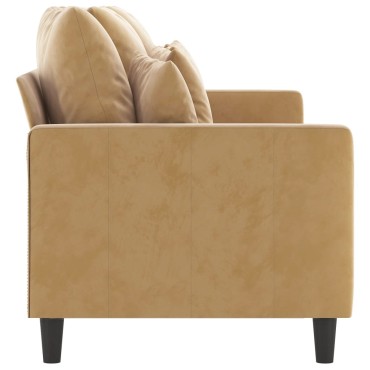 vidaXL Καναπές Τριθέσιος Καφέ Βελούδινος 198x77x80cm 1 τεμ.