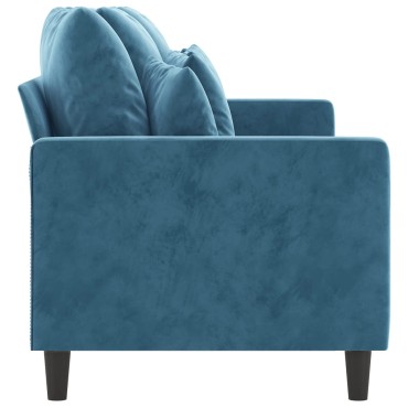 vidaXL Καναπές Τριθέσιος Μπλε Βελούδινος 198x77x80cm 1 τεμ.