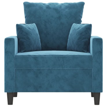 vidaXL Πολυθρόνα Μπλε Βελούδινη 78x77x80cm 1 τεμ. Γωνιακός