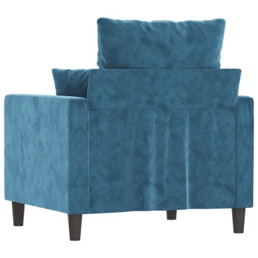 vidaXL Πολυθρόνα Μπλε Βελούδινη 78x77x80cm 1 τεμ. Γωνιακός