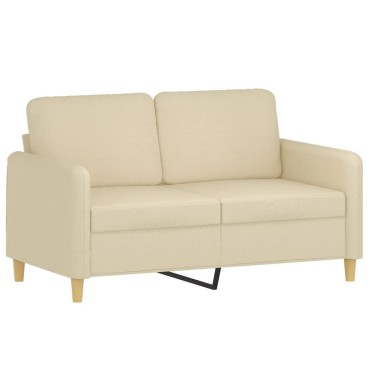 vidaXL Καναπές Διθέσιος Κρεμ Υφασμάτινος 138x77x80cm 1 τεμ.