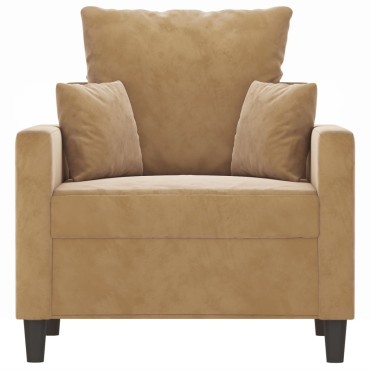 vidaXL Πολυθρόνα Καφέ Βελούδινη 78x77x80cm 1 τεμ. Γωνιακός