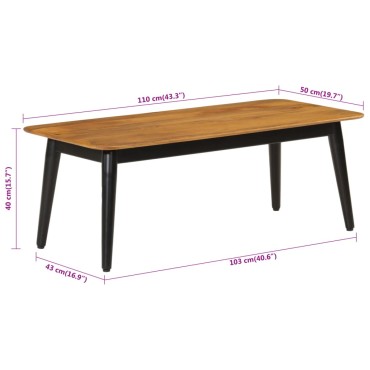 vidaXL Τραπεζάκι Σαλονιού 110x50x40cm Μασίφ Ξύλο Μάνγκο & Σίδερο 1 τεμ.