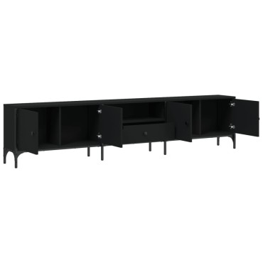 vidaXL Έπιπλο Τηλεόρασης με Συρτάρι Μαύρο 200x25x44cm Επεξ. Ξύλο