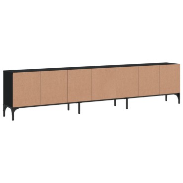 vidaXL Έπιπλο Τηλεόρασης με Συρτάρι Μαύρο 200x25x44cm Επεξ. Ξύλο
