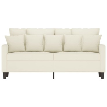 vidaXL Καναπές Διθέσιος Κρεμ Βελούδινος 158x77x80cm 1 τεμ.