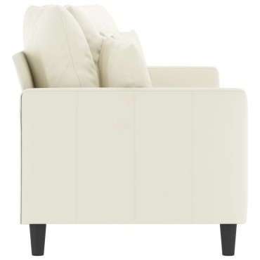 vidaXL Καναπές Διθέσιος Κρεμ Βελούδινος 158x77x80cm 1 τεμ.