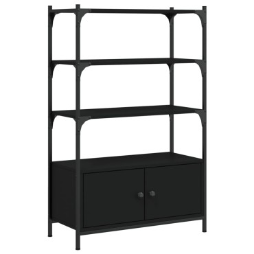 vidaXL Βιβλιοθήκη 3 Επιπέδων Μαύρη 70x30x109,5cm Επεξεργ. Ξύλο 1 τεμ.