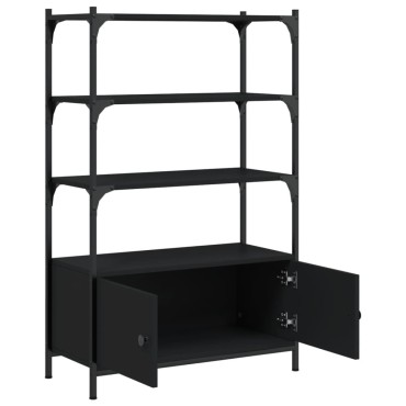vidaXL Βιβλιοθήκη 3 Επιπέδων Μαύρη 70x30x109,5cm Επεξεργ. Ξύλο 1 τεμ.