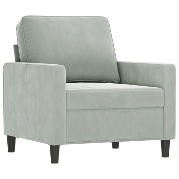 vidaXL Πολυθρόνα Ανοιχτό Γκρι Βελούδινη 78x77x80cm 1 τεμ. Γωνιακός