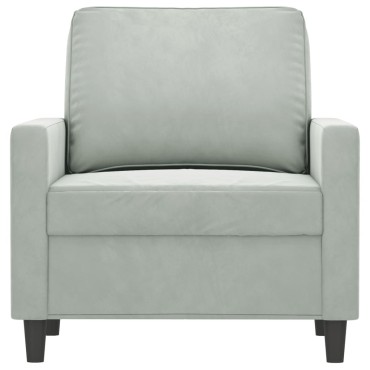 vidaXL Πολυθρόνα Ανοιχτό Γκρι Βελούδινη 78x77x80cm 1 τεμ. Γωνιακός