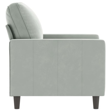 vidaXL Πολυθρόνα Ανοιχτό Γκρι Βελούδινη 78x77x80cm 1 τεμ. Γωνιακός