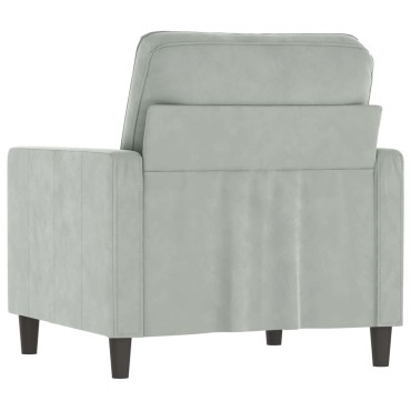 vidaXL Πολυθρόνα Ανοιχτό Γκρι Βελούδινη 78x77x80cm 1 τεμ. Γωνιακός