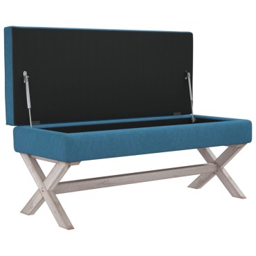 vidaXL Σκαμπό Αποθήκευσης Μπλε 110x45x49cm Βελούδινο 1 τεμ.