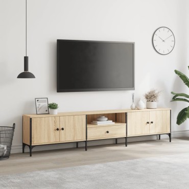 vidaXL Έπιπλο Τηλεόρασης με Συρτάρι Sonoma Δρυς 200x25x44cm Επεξ. Ξύλο