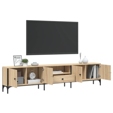 vidaXL Έπιπλο Τηλεόρασης με Συρτάρι Sonoma Δρυς 200x25x44cm Επεξ. Ξύλο