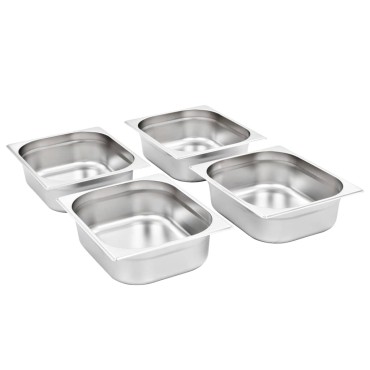 vidaXL Λεκάνες Gastronorm 4 τεμ. GN 1/2 100 χιλ. από Ανοξείδωτο Ατσάλι