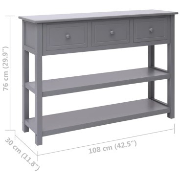 vidaXL Ντουλάπι Γκρι 108x30x76cm από Μασίφ Ξύλο Παυλώνιας 1 τεμ.