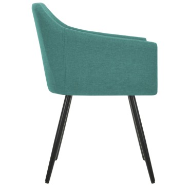 323098 vidaXL Dining Chairs 2 pcs Green Fabric