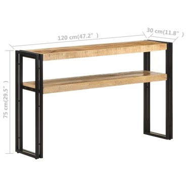 vidaXL Τραπέζι Κονσόλα 120x30x75cm από Ακατέργαστο Ξύλο Μάνγκο 1 τεμ.