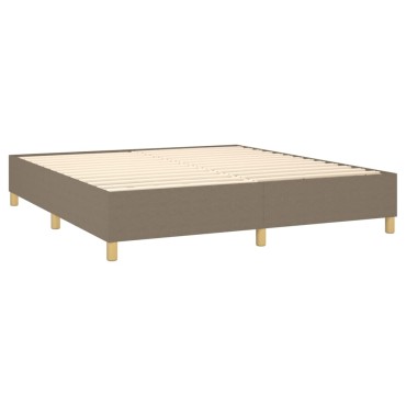 vidaXL Κρεβάτι Boxspring με Στρώμα Taupe 160x200cm Υφασμάτινο 1 τεμ. - Διπλό