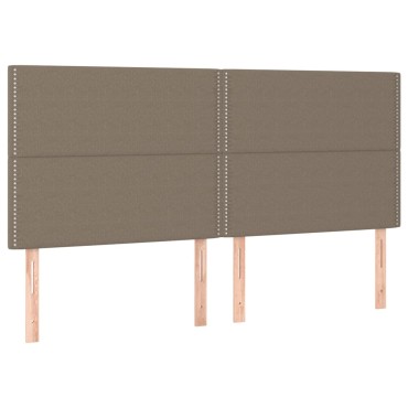 vidaXL Κρεβάτι Boxspring με Στρώμα Taupe 160x200cm Υφασμάτινο 1 τεμ. - Διπλό