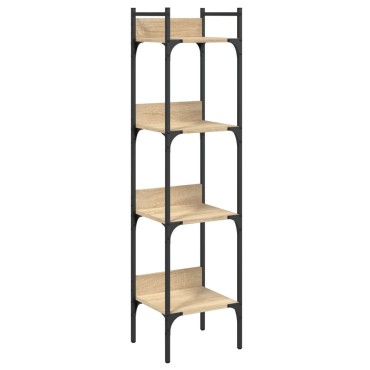 vidaXL Βιβλιοθήκη 4 Επιπέδων Sonoma Δρυς 35x30x138,5cm Επεξεργ. Ξύλο 1 τεμ.