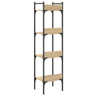 vidaXL Βιβλιοθήκη 4 Επιπέδων Sonoma Δρυς 35x30x138,5cm Επεξεργ. Ξύλο 1 τεμ.