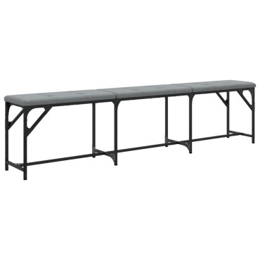 vidaXL Πάγκος Τραπεζαρίας Ανοιχτό Γκρι 186x32x45cm Ατσάλι / Ύφασμα 1 τεμ.