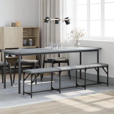 vidaXL Πάγκος Τραπεζαρίας Ανοιχτό Γκρι 186x32x45cm Ατσάλι / Ύφασμα 1 τεμ.