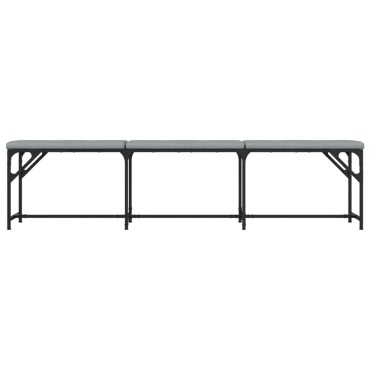 vidaXL Πάγκος Τραπεζαρίας Ανοιχτό Γκρι 186x32x45cm Ατσάλι / Ύφασμα 1 τεμ.