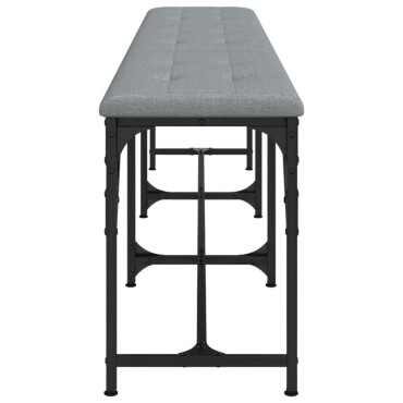 vidaXL Πάγκος Τραπεζαρίας Ανοιχτό Γκρι 186x32x45cm Ατσάλι / Ύφασμα 1 τεμ.