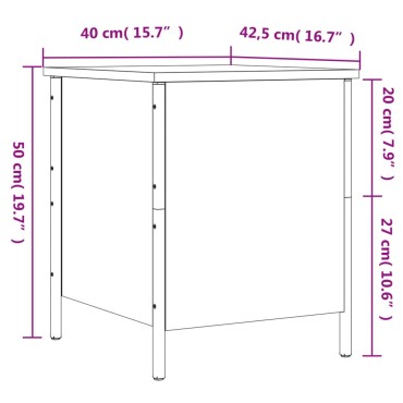 vidaXL Παγκάκι Αποθήκευσης Καφέ Δρυς 40x42,5x50cm από Επεξ. Ξύλο 1 τεμ.