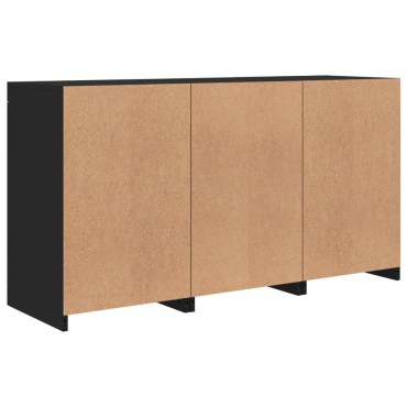 vidaXL Μπουφές με LED Μαύρος 123x37x67cm 1 τεμ.