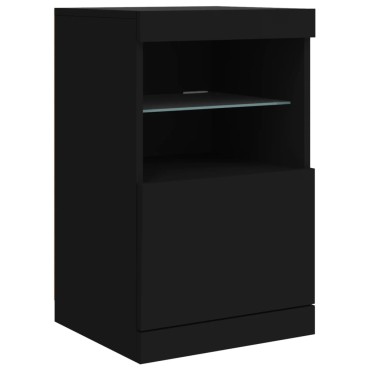 vidaXL Μπουφές με LED Μαύρος 123x37x67cm 1 τεμ.