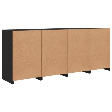 vidaXL Μπουφές με LED Μαύρος 164x37x67cm 1 τεμ.