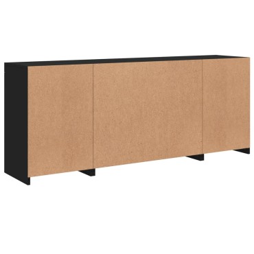 vidaXL Μπουφές με LED Μαύρος 163x37x67cm 1 τεμ.