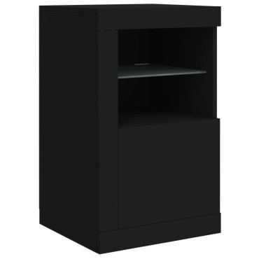 vidaXL Μπουφές με LED Μαύρος 163x37x67cm 1 τεμ.