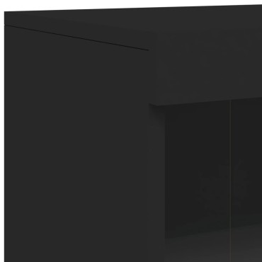 vidaXL Μπουφές με Φώτα LED Μαύρος 162x37x100cm 1 τεμ.