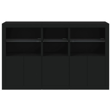 vidaXL Μπουφές με Φώτα LED Μαύρος 162x37x100cm 1 τεμ.