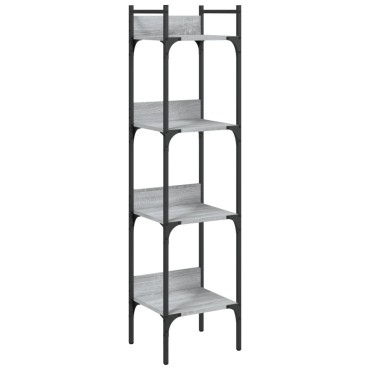 vidaXL Βιβλιοθήκη 4 Επιπέδων Γκρι Sonoma 35x30x138,5cm Επεξεργ. Ξύλο 1 τεμ.
